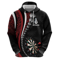 Personalized New Zealand Darts Zip Hoodie Kowhaiwhai Whero Koiri - Manaia