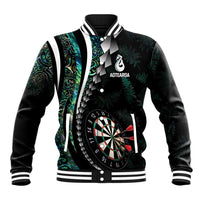 Personalized New Zealand Darts Baseball Jacket Paua Shell Koiri - Manaia