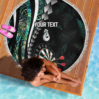 Personalized New Zealand Darts Beach Blanket Paua Shell Koiri - Manaia