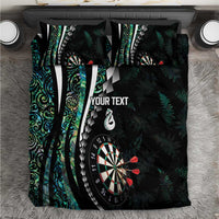 Personalized New Zealand Darts Bedding Set Paua Shell Koiri - Manaia LT7 Green - Polynesian Pride