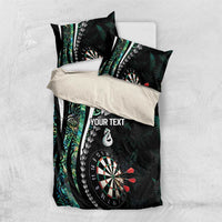 Personalized New Zealand Darts Bedding Set Paua Shell Koiri - Manaia LT7 US Twin 172cm x 218cm Green - Polynesian Pride