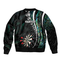 Personalized New Zealand Darts Bomber Jacket Paua Shell Koiri - Manaia