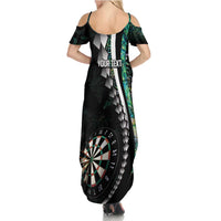 Personalized New Zealand Darts Family Matching Summer Maxi Dress and Hawaiian Shirt Paua Shell Koiri - Manaia