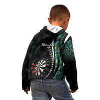 Personalized New Zealand Darts Kid Hoodie Paua Shell Koiri - Manaia