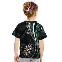 Personalized New Zealand Darts Kid T Shirt Paua Shell Koiri - Manaia