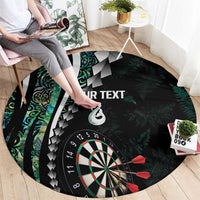 Personalized New Zealand Darts Round Carpet Paua Shell Koiri - Manaia
