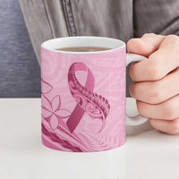Aotearoa Maori Ceramic Mug Pink Fern Ribbons - Polynesian Pride