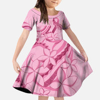 Aotearoa Maori Family Matching Off The Shoulder Long Sleeve Dress and Hawaiian Shirt Pink Fern Ribbons - Polynesian Pride