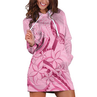 Aotearoa Maori Hoodie Dress Pink Fern Ribbons - Polynesian Pride