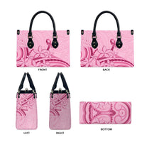 Aotearoa Maori Leather Bag Pink Fern Ribbons - Polynesian Pride
