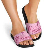 Aotearoa Maori Slide Sandals Pink Fern Ribbons LT7 - Polynesian Pride