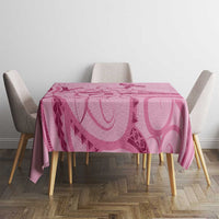 Aotearoa Maori Tablecloth Pink Fern Ribbons - Polynesian Pride