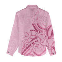 Aotearoa Maori Women Casual Shirt Pink Fern Ribbons - Polynesian Pride
