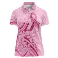 Aotearoa Maori Women Polo Shirt Pink Fern Ribbons - Polynesian Pride