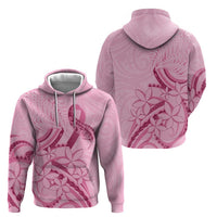 Aotearoa Maori Zip Hoodie Pink Fern Ribbons - Polynesian Pride