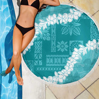 Hawaii Aloha Beach Blanket Teal Quilt Patch Work Mix Plumeria Lei LT7 - Polynesian Pride