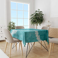Hawaii Aloha Tablecloth Teal Quilt Patch Work Mix Plumeria Lei LT7 - Polynesian Pride