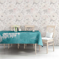 Hawaii Aloha Tablecloth Teal Quilt Patch Work Mix Plumeria Lei LT7 - Polynesian Pride