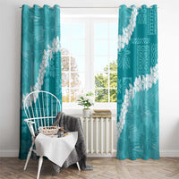 Hawaii Aloha Window Curtain Teal Quilt Patch Work Mix Plumeria Lei LT7 - Polynesian Pride