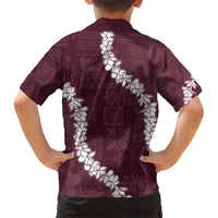 Hawaii Aloha Kid Hawaiian Shirt Champange Quilt Patch Work Mix Plumeria Lei