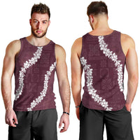 Hawaii Aloha Men Tank Top Champange Quilt Patch Work Mix Plumeria Lei LT7 - Polynesian Pride