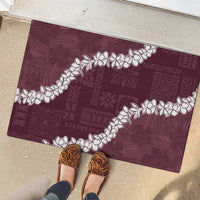 Hawaii Aloha Rubber Doormat Champange Quilt Patch Work Mix Plumeria Lei LT7 - Polynesian Pride