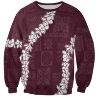 Hawaii Aloha Sweatshirt Champange Quilt Patch Work Mix Plumeria Lei LT7 Unisex Champange - Polynesian Pride