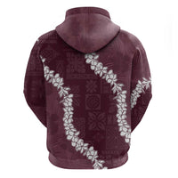 Hawaii Aloha Zip Hoodie Champange Quilt Patch Work Mix Plumeria Lei LT7 - Polynesian Pride