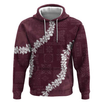 Hawaii Aloha Zip Hoodie Champange Quilt Patch Work Mix Plumeria Lei LT7 Pullover Hoodie Champange - Polynesian Pride