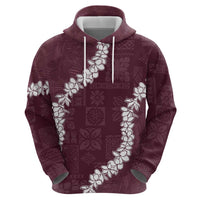 Hawaii Aloha Zip Hoodie Champange Quilt Patch Work Mix Plumeria Lei LT7 - Polynesian Pride