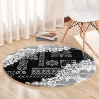 Hawaii Aloha Round Carpet White Quilt Patch Work Mix Plumeria Lei LT7 - Polynesian Pride