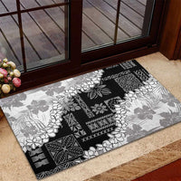 Hawaii Aloha Rubber Doormat White Quilt Patch Work Mix Plumeria Lei LT7 - Polynesian Pride