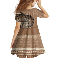 Tonga Ngatu Family Matching Off Shoulder Short Dress and Hawaiian Shirt Tokelau Classic Motifs LT7 - Polynesian Pride