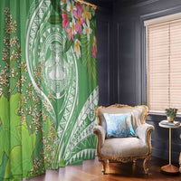 Aloha Molokai Island Window Curtain Hawaii Pua Kukui