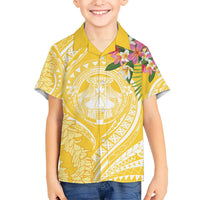 Aloha Hawaii Oahu Kid Hawaiian Shirt Wahine with Ilima Lei