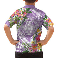 Aloha Hawaii Kauai Family Matching Short Sleeve Bodycon Dress and Hawaiian Shirt Frangipani Mix Mokihana Lei LT7 - Polynesian Pride
