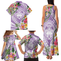 Aloha Hawaii Kauai Family Matching Tank Maxi Dress and Hawaiian Shirt Frangipani Mix Mokihana Lei LT7 - Polynesian Pride