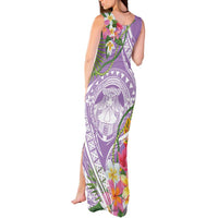 Aloha Hawaii Kauai Tank Maxi Dress Frangipani Mix Mokihana Lei LT7 - Polynesian Pride