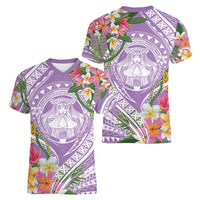 Aloha Hawaii Kauai Women V-Neck T-Shirt Frangipani Mix Mokihana Lei LT7 - Polynesian Pride