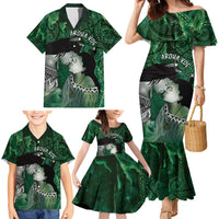 New Zealand Aroha Koe Mama Family Matching Mermaid Dress and Hawaiian Shirt Maori Hongi - Pounamu LT7 - Polynesian Pride