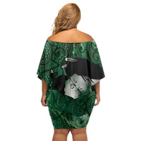 New Zealand Aroha Koe Mama Family Matching Off Shoulder Short Dress and Hawaiian Shirt Maori Hongi - Pounamu