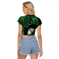 New Zealand Aroha Koe Mama Raglan Cropped T Shirt Maori Hongi - Pounamu LT7 - Polynesian Pride