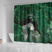 New Zealand Aroha Koe Mama Shower Curtain Maori Hongi - Pounamu
