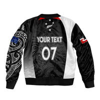 Personalised New Zealand Rugby Sleeve Zip Bomber Jacket Aotearoa World Cup 2023 Champions LT7 - Polynesian Pride