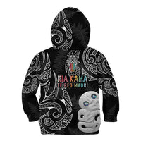 Kia Hara Te reo Maori Kid Hoodie Manaia Moko Pattern