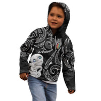 Kia Hara Te reo Maori Kid Hoodie Manaia Moko Pattern