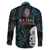 Kia Hara Te reo Maori Family Matching Off The Shoulder Long Sleeve Dress and Hawaiian Shirt Manaia Moko Mix Paua Shell
