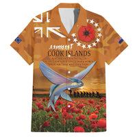 Cook Islands ANZAC Day Personalised Family Matching Summer Maxi Dress and Hawaiian Shirt with Poppy Field LT9 Dad's Shirt - Short Sleeve Art - Polynesian Pride