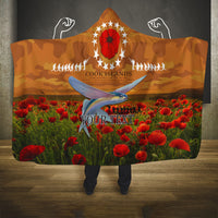 Cook Islands ANZAC Day Personalised Hooded Blanket with Poppy Field LT9 One Size Art - Polynesian Pride