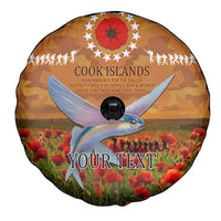 Cook Islands ANZAC Day Personalised Spare Tire Cover with Poppy Field LT9 - Polynesian Pride